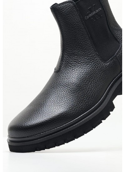 Men Boots Eva.Chelseaboot Black Leather Calvin Klein