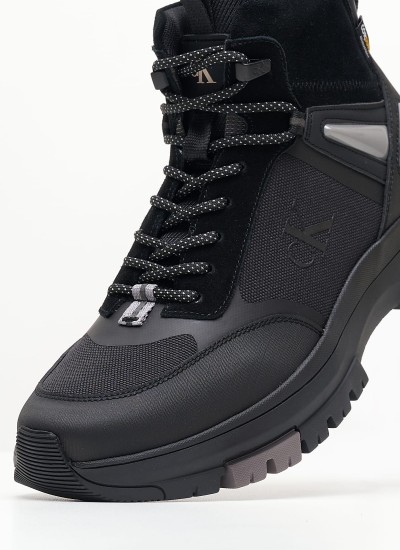 Men Boots Hiking.Cor Black ECOleather Calvin Klein