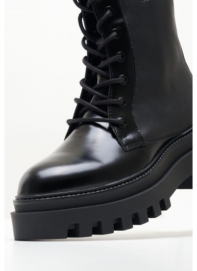 Women Boots Knee.Boot Black Leather Calvin Klein
