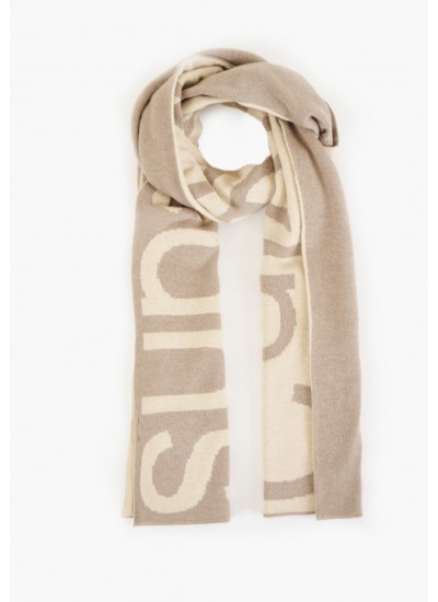 Women Scarves Lg.Scarf Beige Calvin Klein