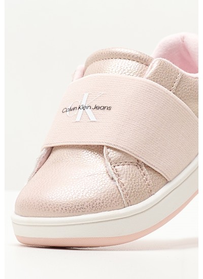 Kids Casual Shoes Lowcut.Glit Pink ECOleather Calvin Klein