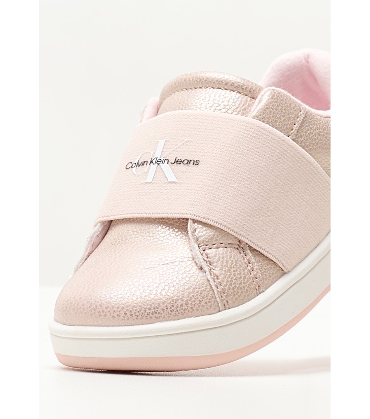 Kids Casual Shoes Lowcut.Glit Pink ECOleather Calvin Klein