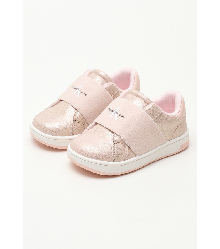 Kids Casual Shoes Lowcut.Glit Pink ECOleather Calvin Klein