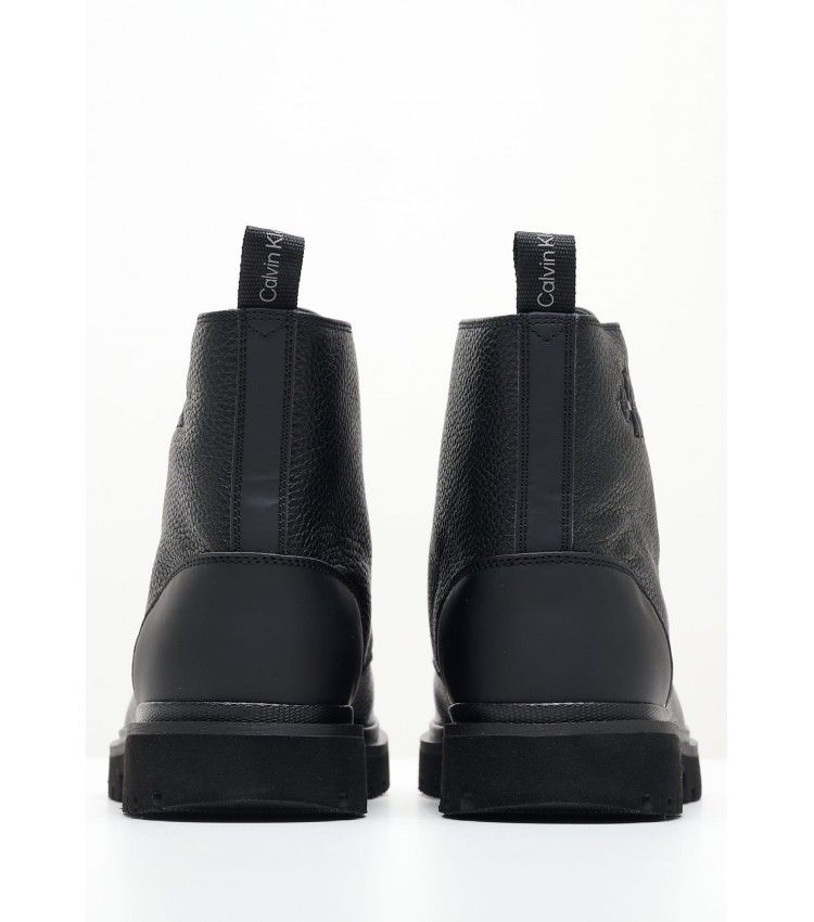 Ανδρικά Μποτάκια Mid.Boot Μαύρο Δέρμα Calvin Klein