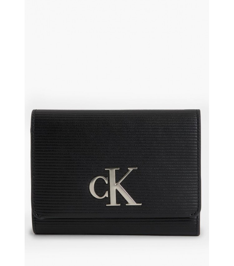 Γυναικεία Πορτοφόλια Minimal.Trifold Μαύρο ECOleather Calvin Klein