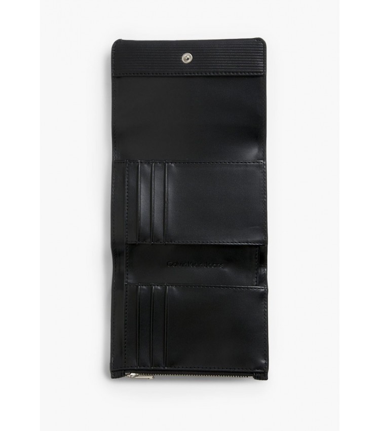 Women Wallets Minimal.Trifold Black ECOleather Calvin Klein