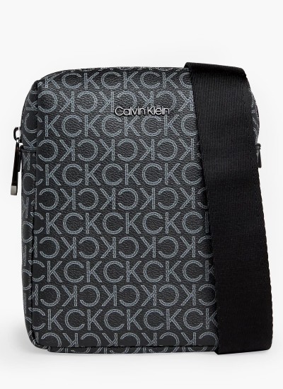 Ανδρικά Κασκόλ Dark.Jacquard Μαύρο Μαλλί Calvin Klein