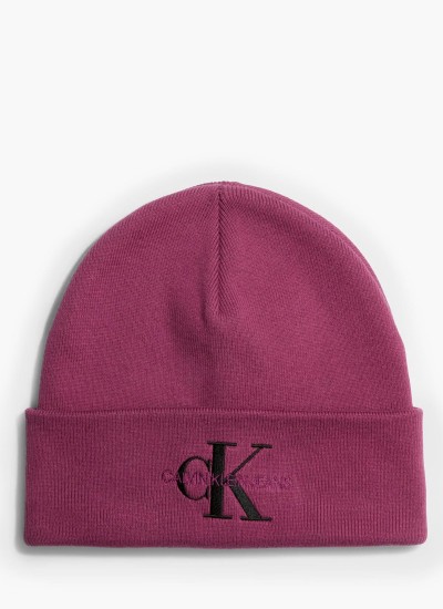 Women Caps  Monologo.Embro Purple Cotton Calvin Klein