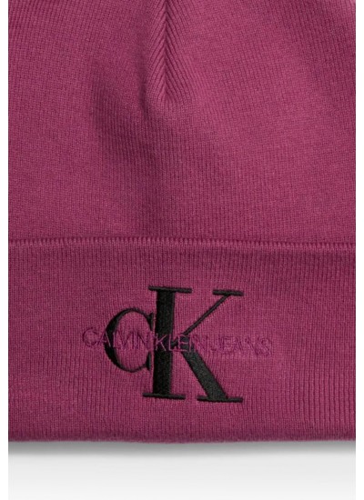 Women Caps  Monologo.Embro Purple Cotton Calvin Klein