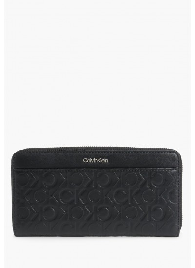 Γυναικεία Πορτοφόλια Must.Slip.Emb Μαύρο ECOleather Calvin Klein