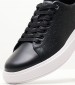 Women Casual Shoes Raised.Cupsole Black Leather Calvin Klein