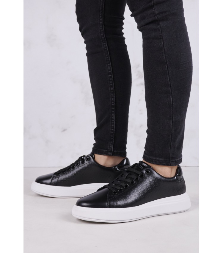 Women Casual Shoes Raised.Nano Black Leather Calvin Klein