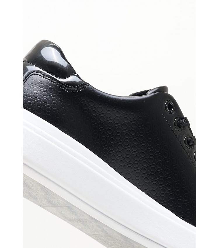 Women Casual Shoes Raised.Nano Black Leather Calvin Klein