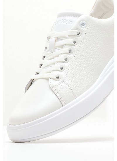 Women Casual Shoes Raised.Nano White Leather Calvin Klein