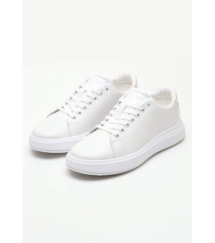 Women Casual Shoes Raised.Nano White Leather Calvin Klein