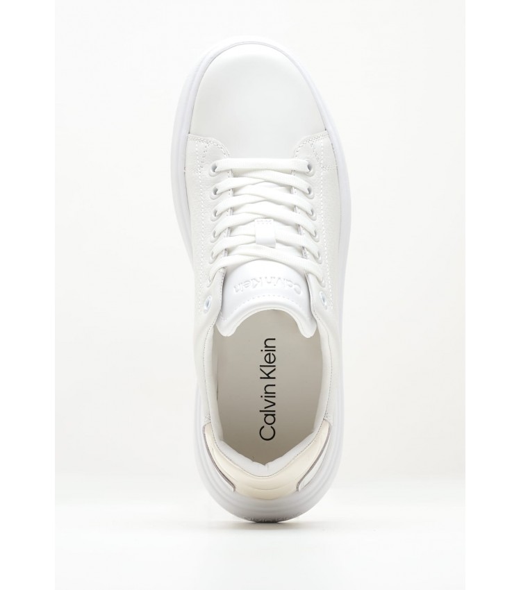 Women Casual Shoes Raised.Nano White Leather Calvin Klein