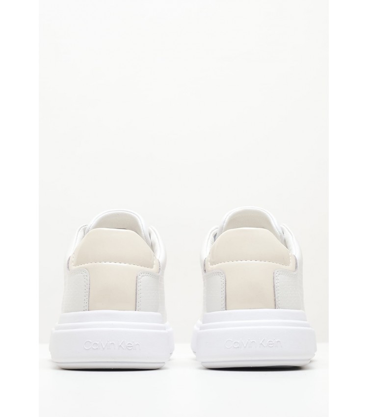 Women Casual Shoes Raised.Nano White Leather Calvin Klein