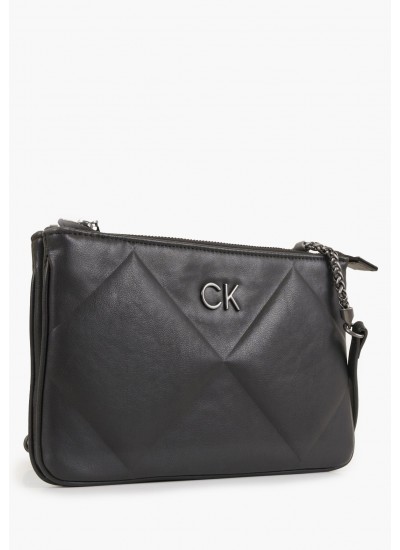 Women Bags Rlock.Quilt Black ECOleather Calvin Klein