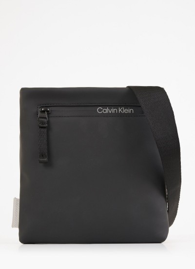 Ανδρικά Κασκόλ Dark.Jacquard Μαύρο Μαλλί Calvin Klein