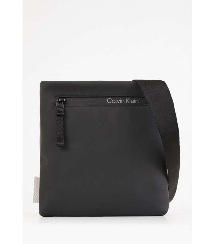 Men Bags Rubberized.Flatpack Black ECOleather Calvin Klein