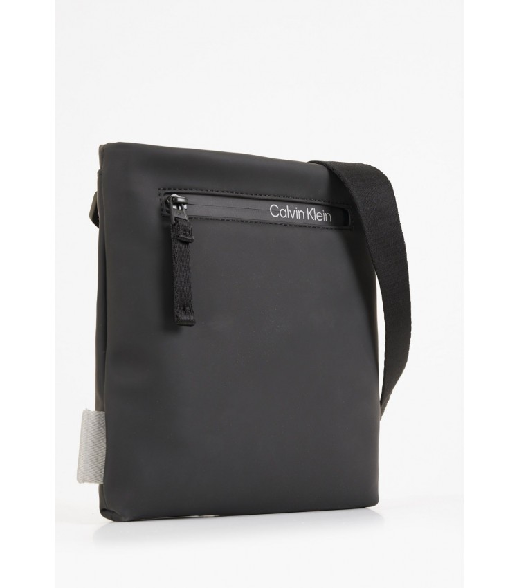 Men Bags Rubberized.Flatpack Black ECOleather Calvin Klein