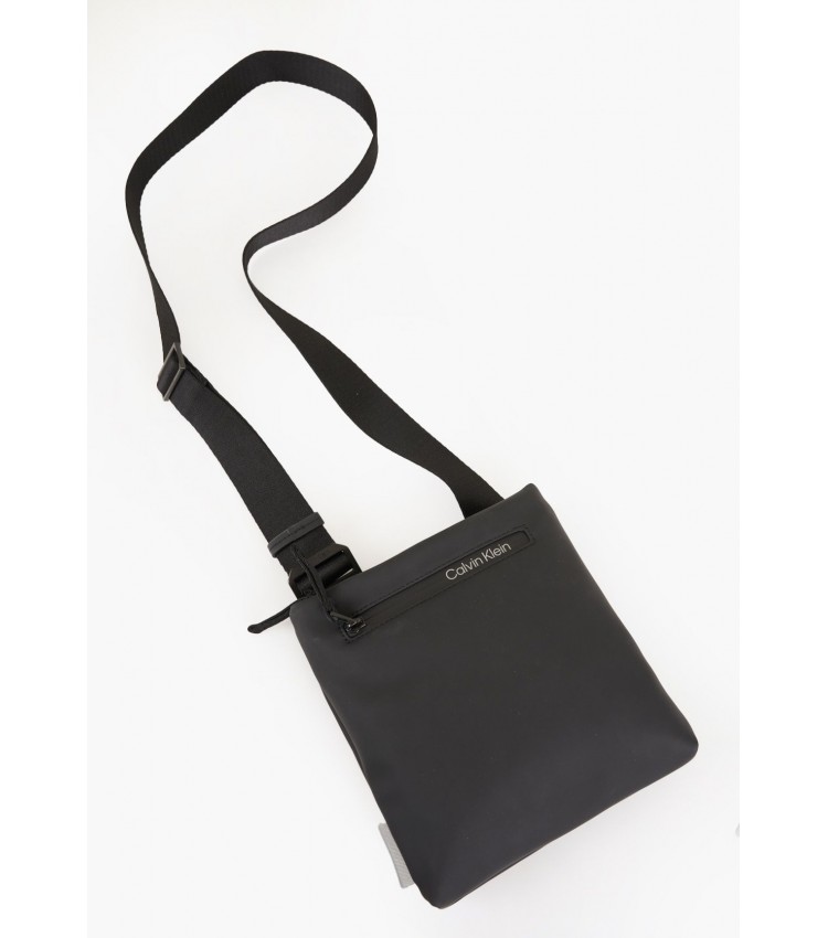 Men Bags Rubberized.Flatpack Black ECOleather Calvin Klein