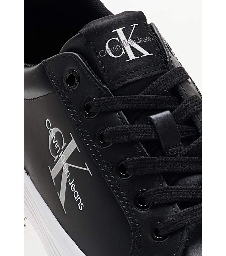 Γυναικεία Παπούτσια Casual Vulc.Laceup Μαύρο Δέρμα Calvin Klein