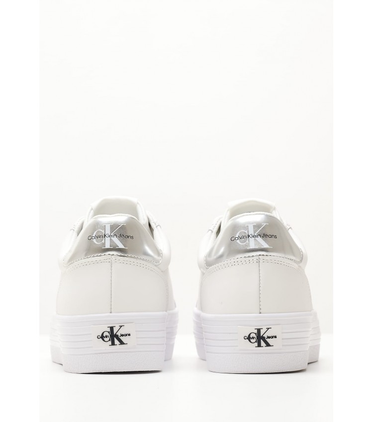 Γυναικεία Παπούτσια Casual Vulc.Laceup Άσπρο Δέρμα Calvin Klein