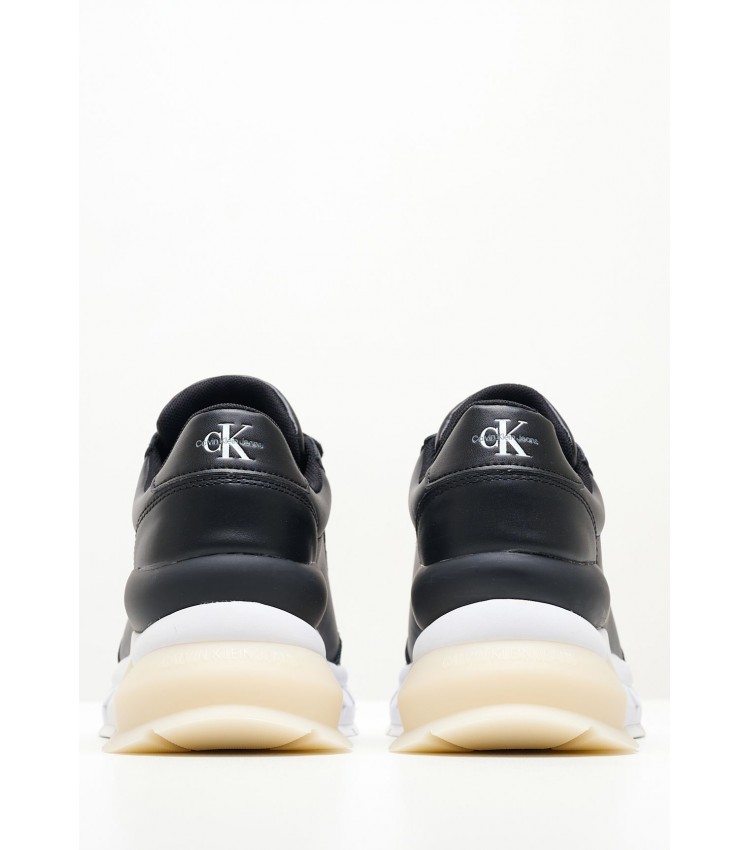 Γυναικεία Παπούτσια Casual Wedge.Rnr Μαύρο Δέρμα Calvin Klein