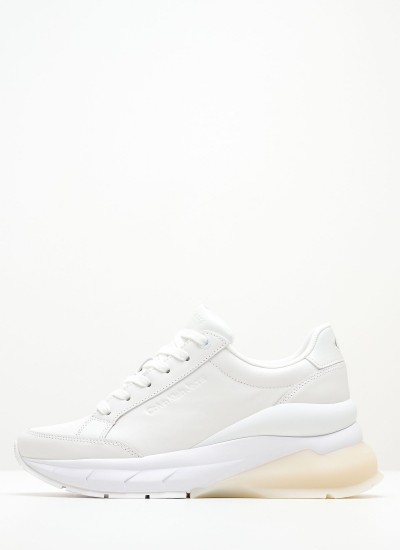 Γυναικεία Παπούτσια Casual Wedge.Rnr Άσπρο Δέρμα Calvin Klein