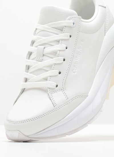 Γυναικεία Παπούτσια Casual Wedge.Rnr Άσπρο Δέρμα Calvin Klein
