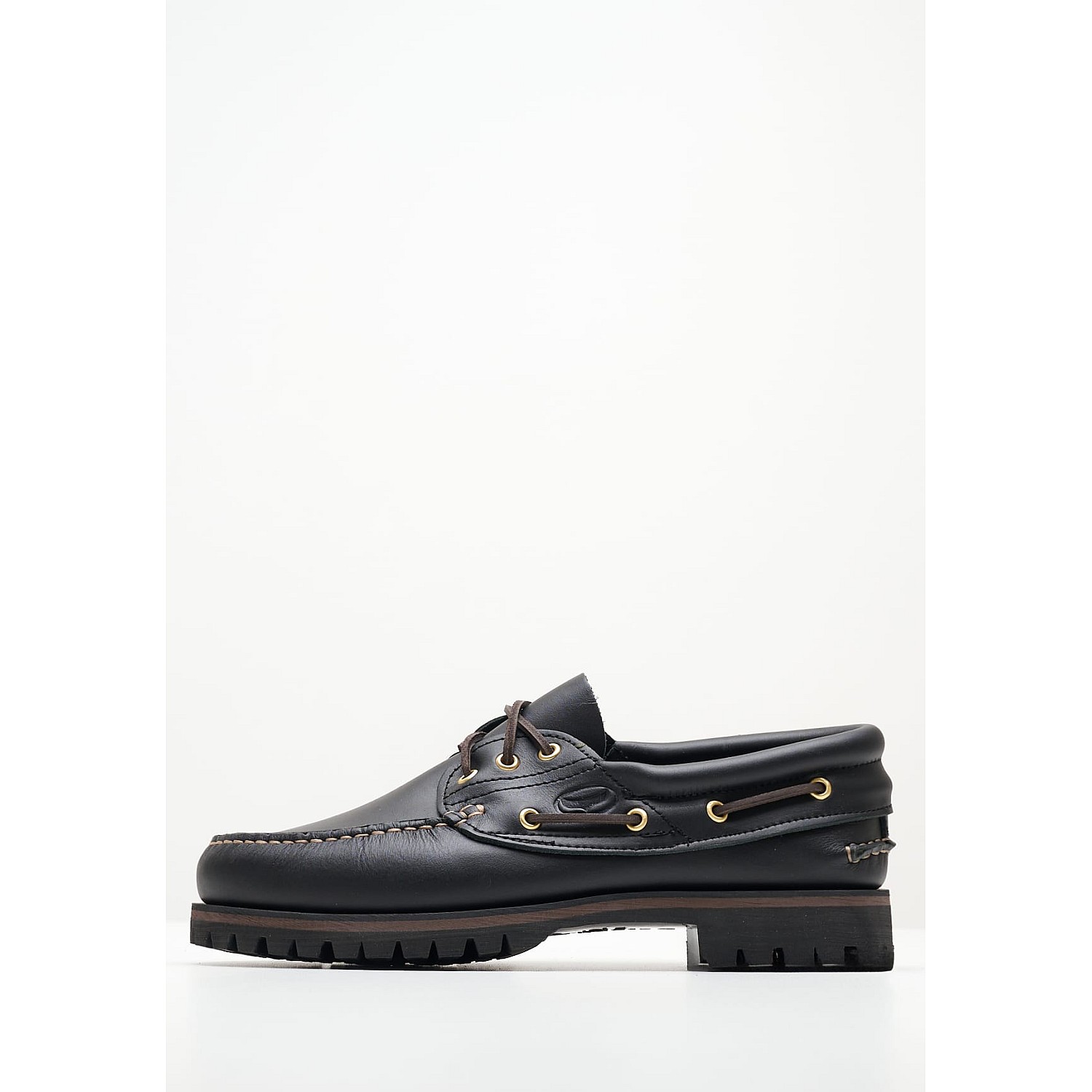 Men Sailing shoes C14 Black Leather Sea and City