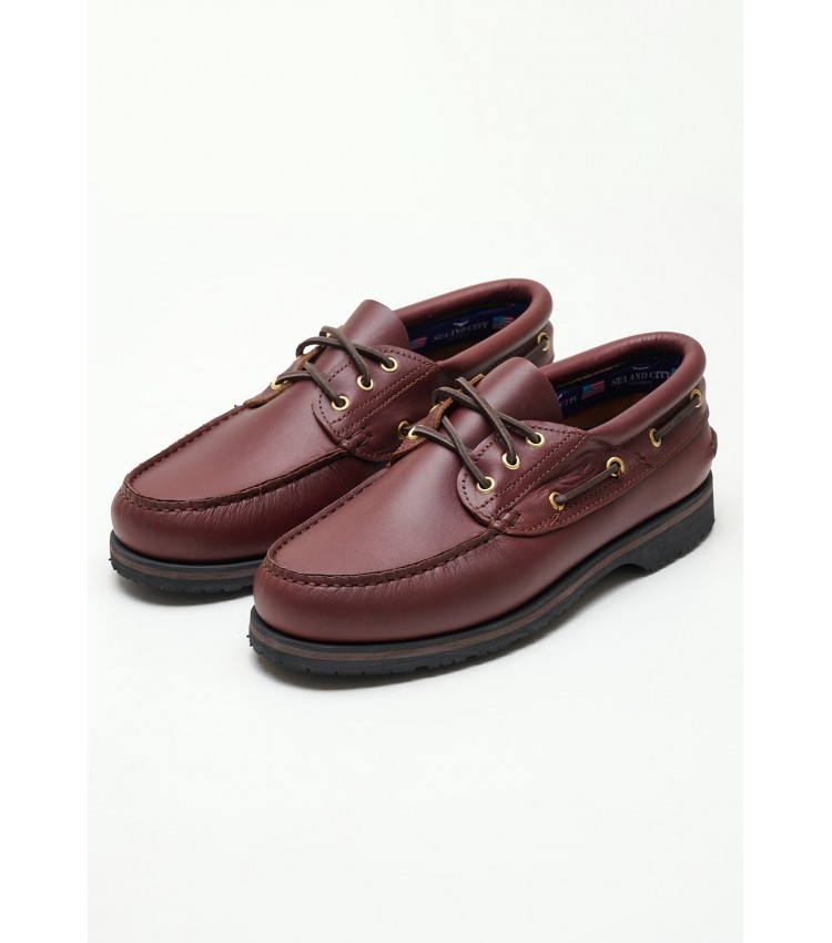 Men Sailing shoes C55 Brown Leather Sea and City