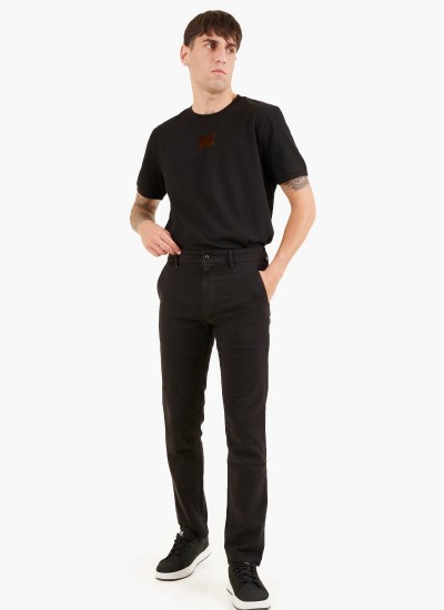 Men Pants Callen.Crop Black Polyester Pepe Jeans