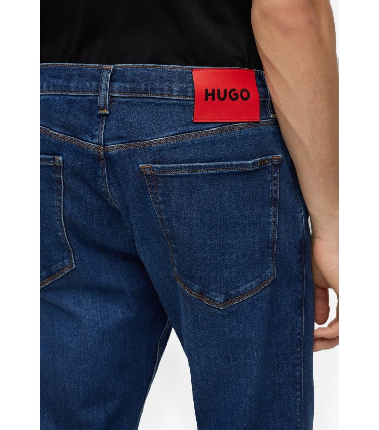 Ανδρικά Παντελόνια 708.Jeans Σκούρο Μπλε Βαμβάκι Hugo