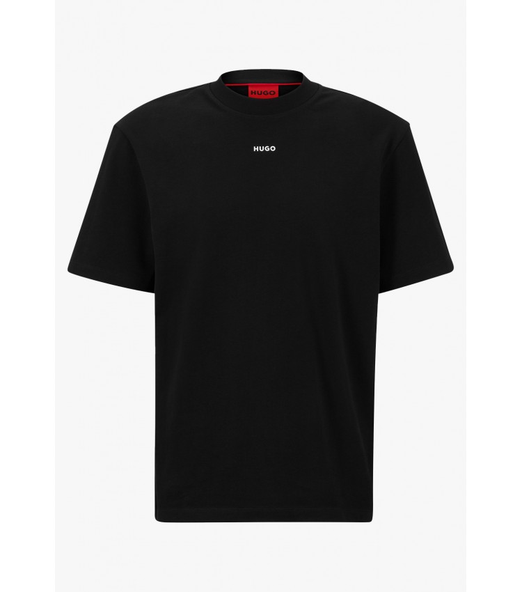 Men T-Shirts Dapolino Black Cotton Hugo