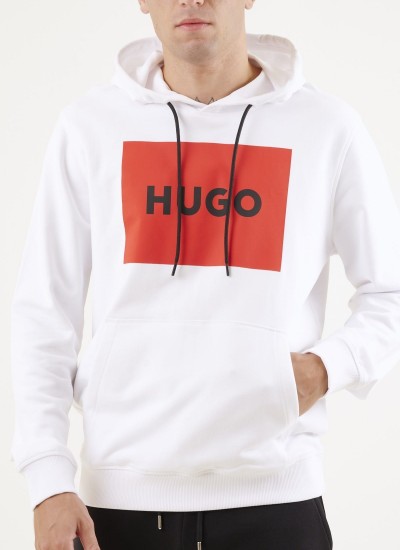 Ανδρικά Φούτερ Duratschi223 Άσπρο Βαμβάκι Hugo