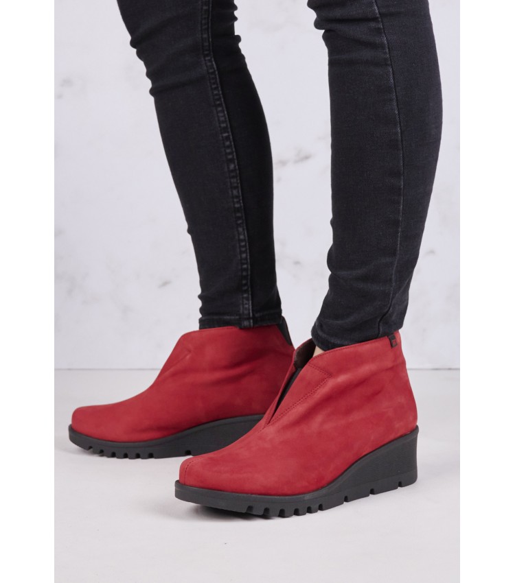 Women Boots 20844 Red Nubuck Leather Pepe Menargues