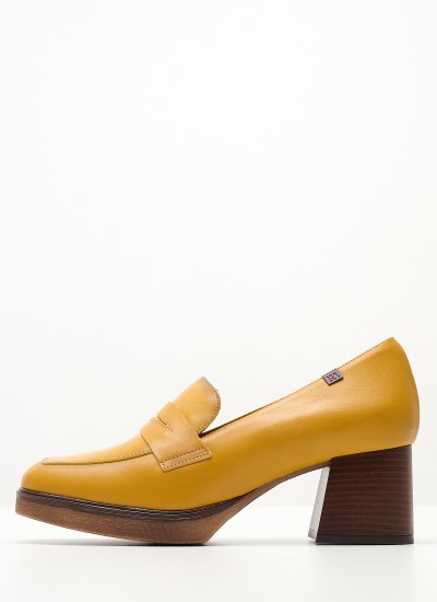 Women Moccasins 21280 Yellow Leather Pepe Menargues