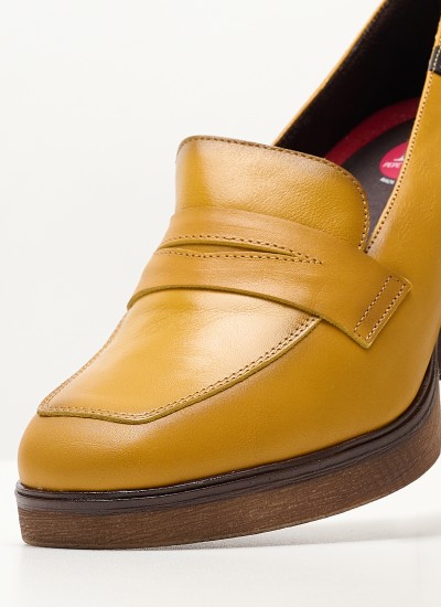 Women Moccasins 21280 Yellow Leather Pepe Menargues