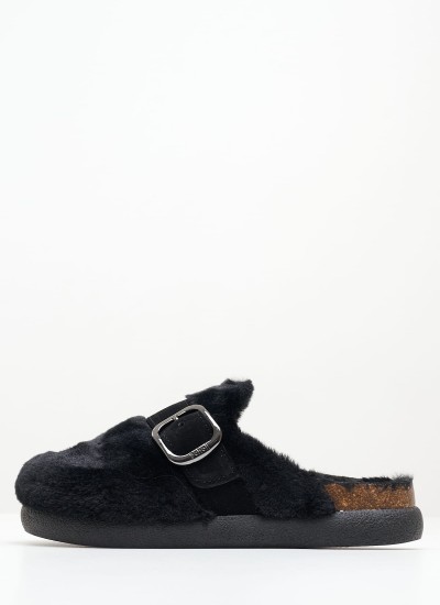 Women Sleepers Ivy.Buckle Black Eco Fur Scholl