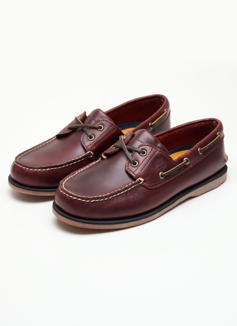 Men Sailing shoes from the American brand Timberland 25077 Bordo Leather mortoglou.gr eshop
