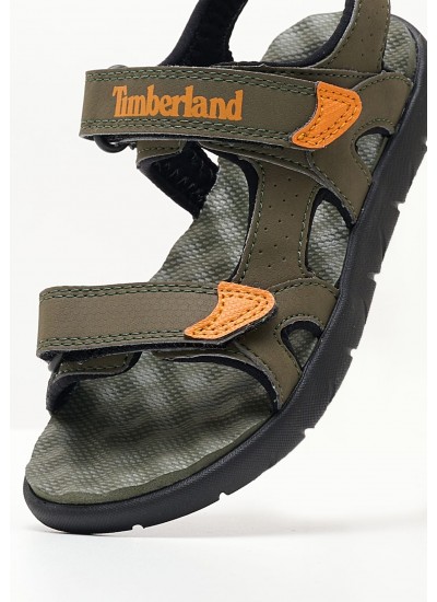 Kids Flip Flops & Sandals A23SY Olive ECOleather Timberland