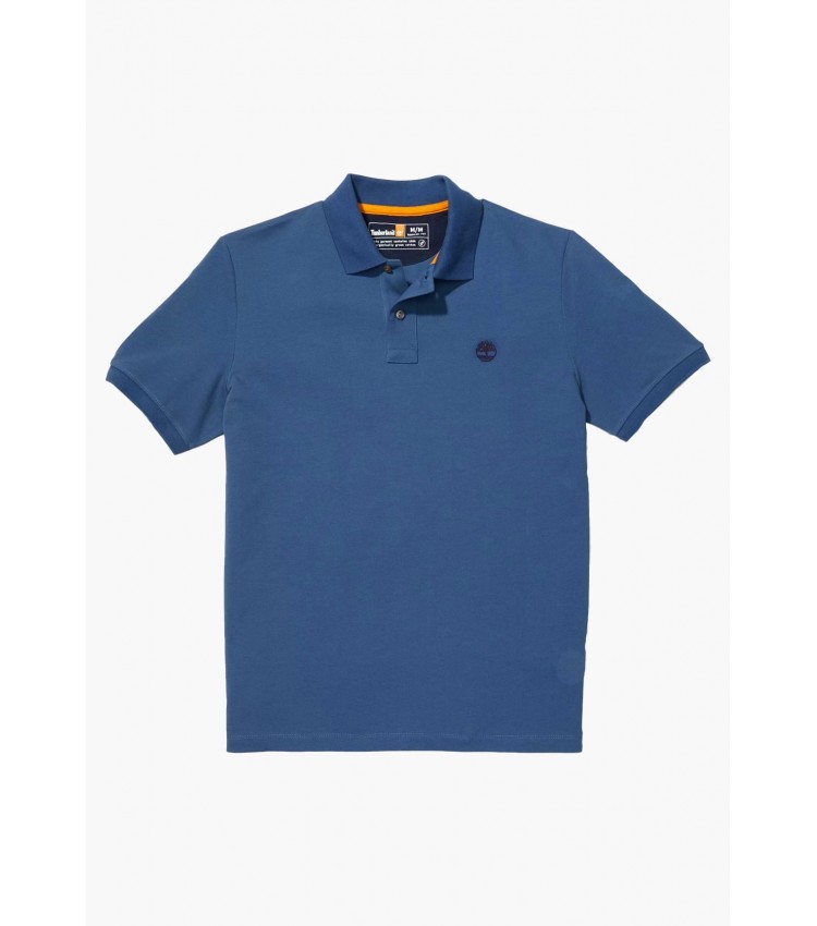 Men T-Shirts A26N4 Blue Cotton Timberland