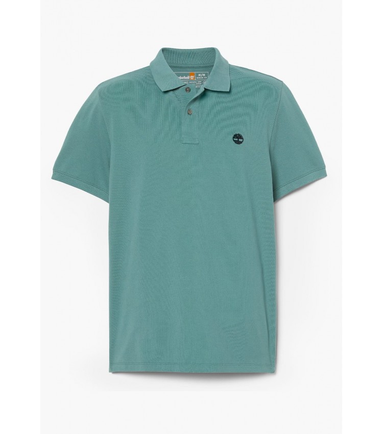 Men T-Shirts A26N4 Green Cotton Timberland