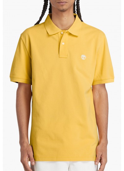 Men T-Shirts A26N4 Yellow Cotton Timberland