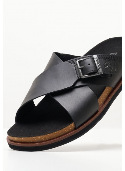 Men Flip Flops & Sandals Huntington Black Oily Leather Merrell