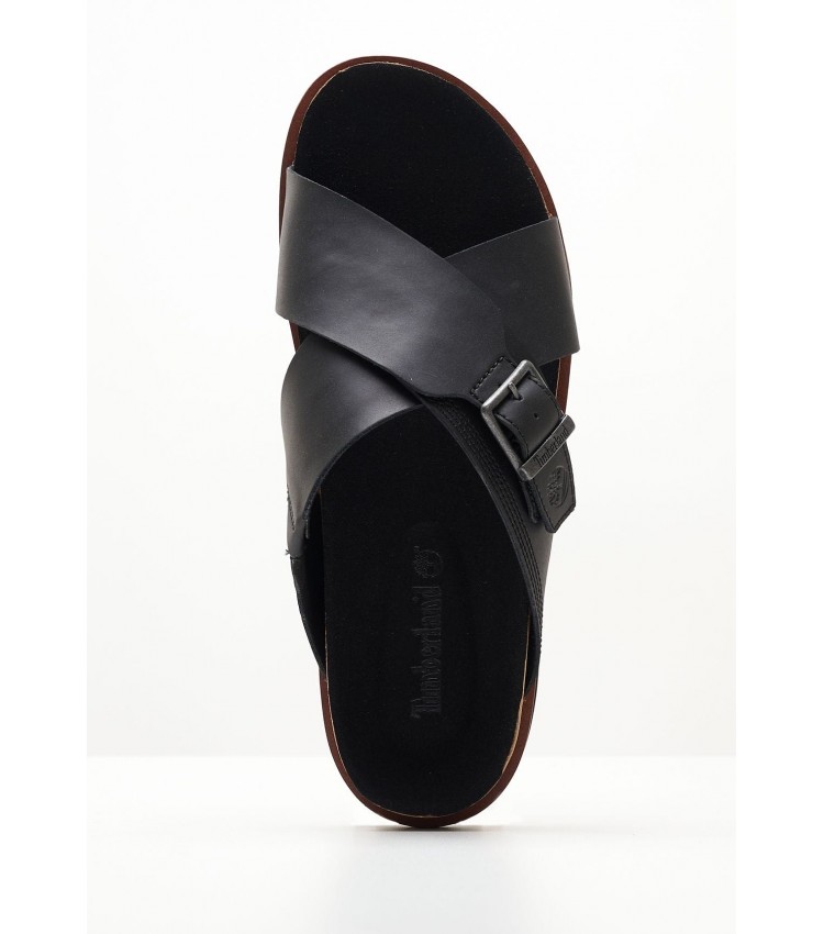 Men Flip Flops & Sandals A2B65 Black Leather Timberland