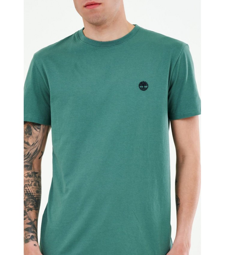 Men T-Shirts A2BPR.B Green Cotton Timberland