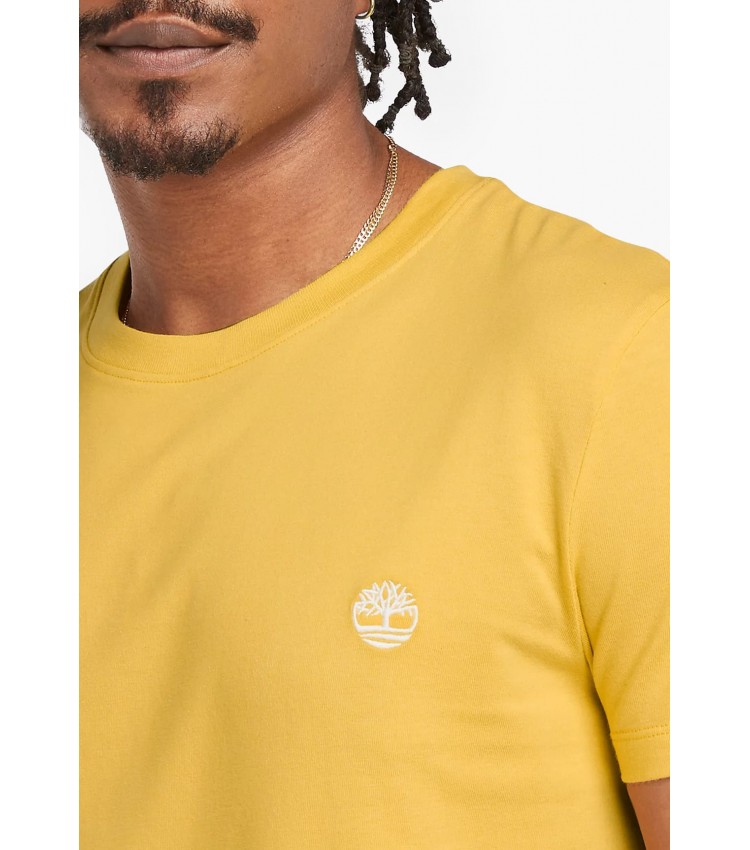 Men T-Shirts A2BPR.B Yellow Cotton Timberland